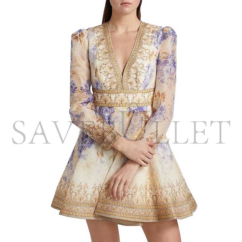 ZIMMERMANN DAWNING PLUNGE MINIDRESS 